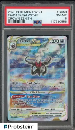Pokemon Sword Shield Crown Zenith Darkrai VSTAR #GG50 PSA 8 NM-MT SP - Image 1
