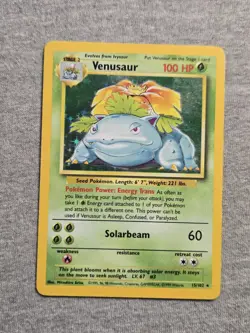 Pokemon TCG Venusaur Base Set Holo Unlimited Rare Card 15/102 - Image 1
