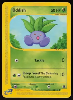 E-Reader Oddish 122/165 Expedition Pokemon TCG Card - Image 1