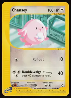E-Reader Chansey 069/147 Aquapolis Pokemon TCG Card - Image 1