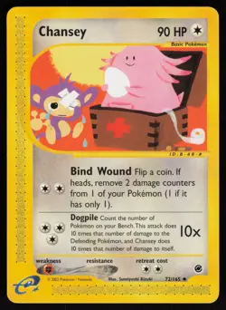 E-Reader Chansey 072/165 Expedition Pokemon TCG Card - Image 1