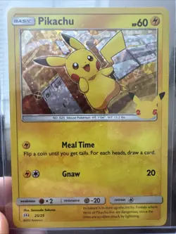 McDonald's Pikachu #25/25 25th Anniversary Promo Non-Holo Pokemon TCG Card NM - Image 1