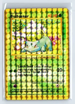Bulbasaur Base Set #44 Vintage Pokemon Bootleg Sticker Card Holo - Image 1