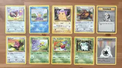 10 Vintage Non Holo Pokemon Cards Lot ,Pikachu, Evee, Squirtle +More(LP-MP) - Image 1