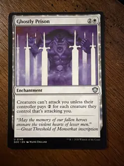 Ghostly Prison #146 (NM) Commander: Secrets of Strixhaven SOC Magic MTG - Image 1
