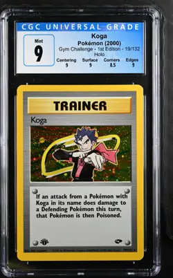 2000 Koga Trainer #19/132 Holo (1st Edition) CGC 9 Rare Pokemon Gym Challenge - Image 1