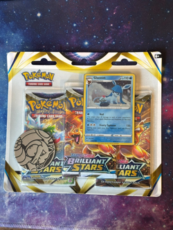 Brilliant Stars 3 Pack Blister Booster Glaceon Promo Pokemon SWSH New Sealed - Image 1