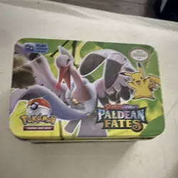 Pokemon Paldean Fates Tin Pikachu Standard Card Lot Trading Card Game - Image 1