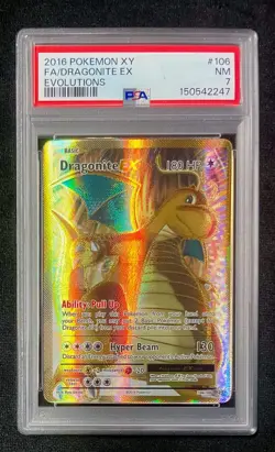 2016 Pokemon XY Evolutions Dragonite ex Full Art Ultra Rare #106/108 PSA 7 NM - Image 1