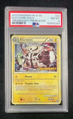 2010 Pokemon HG & SS Electivire Holo Triumphant PreRelease #20 PSA 8 NM-MT - Image 1