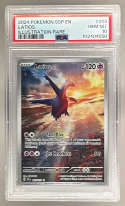 102404550 Latios 2024 Pokemon Surging Sparks #203 PSA 10 - Image 1