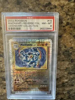 Pokemon 2002 Machamp Legendary Collection Reverse Holo #15 PSA 8 - Image 1