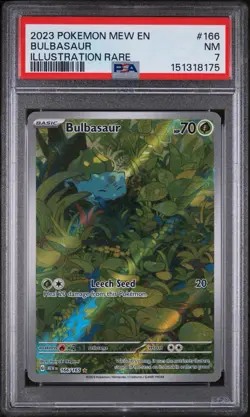 Bulbasaur 166/165 Illustration Rare Holo Pokemon TCG Scarlet & Violet 151 PSA 7 - Image 1
