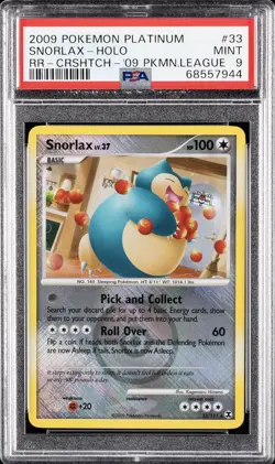 Pokemon League Promo Cross-Hatch Reverse Holo Foil Snorlax 33/111 PSA 9 - Image 1