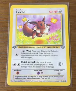 First Edition Eevee 51/64 Jungle Set Vintage 1999 Pokemon Card TCG - Image 2