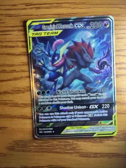 Greninja & Zoroark GX Tag Team Fan Art Custom Holo Full Art Pokemon Card - Image 1