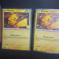 Pikachu 051/162 Pokemon Day 2026 Stamped Set Of 2 Both Cosmo Holo SWIRLS! ⚡🌀 - Image 2