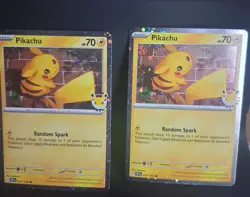 Pikachu 051/162 Pokemon Day 2026 Stamped Set Of 2 Both Cosmo Holo SWIRLS! ⚡🌀 - Image 3