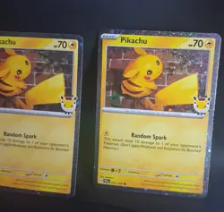 Pikachu 051/162 Pokemon Day 2026 Stamped Set Of 2 Both Cosmo Holo SWIRLS! ⚡🌀 - Image 4