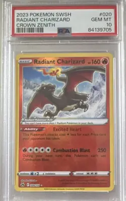 Pokemon Radiant Charizard 020/159 Crown Zenith Radiant Holo PSA 10 English 2023 - Image 1