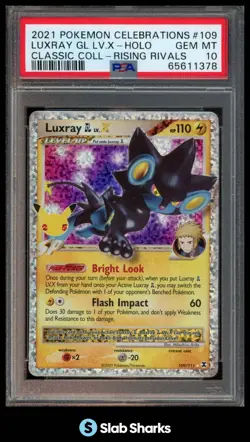2021 POKEMON CELEBRATIONS #109/111 LUXRAY LV.X HOLO CLASSIC COLLECTION PSA 10 - Image 1