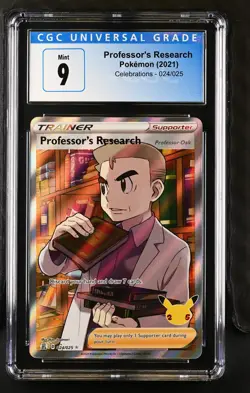 Professor's Research 024/025 Ultra Rare Holo Celebrations Pokemon CGC 9 Mint - Image 1