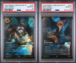 PSA 10 SEQUENTIAL JUDY HOPPS & NICK WILDE ENCHANTED 235 239 DISNEY LORCANA - Image 1
