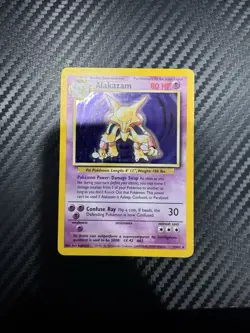 1999 Pokemon Base Set Alakazam Holo #1/102 • WOTC Vintage Holo Rare NEVER PLAYED - Image 1