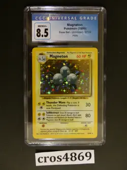 1999 Pokemon Base Set Unlimited Magneton Holo, CGC 8.5 (like PSA) - Image 1