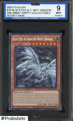 2024 Yu-Gi-Oh! Blue-Eyes Alternative White Dragon 25th Anniv Rarity Coll ISA 9 - Image 1