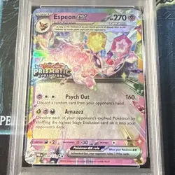 2025 Pokemon Prismatic Evolutions ESPEON EX Surprise Box Stamped #034 PSA 8.5 NM - Image 2