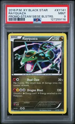 2016 POKEMON XY BLACK STAR PROMO STEAM SIEGE BLISTERS #XY141 RAYQUAZA PSA 9 - Image 1