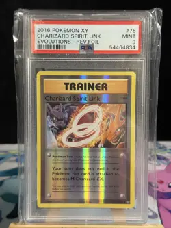 Charizard Spirit Link Reverse Holo 75/108 Evolutions Pokemon PSA 9 - Image 1