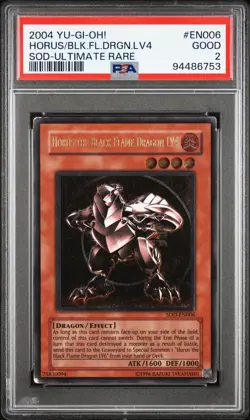 2004 YU-GI-OH! SOD-SOUL OF THE DUELIST HORUS THE BLACK FLAME DRAGON LV4 PSA 2 - Image 1