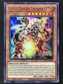Yu-Gi-Oh TCG #BLVO-EN002 Armed Dragon Thunder LV7 1st Edition Ultra Rare NM - Image 1