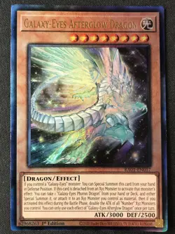 Yu-Gi-Oh TCG #RA01-EN017 Galaxy-Eyes Afterglow Dragon (PUR) 1st Edition NM - Image 1