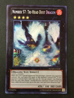 Yu-Gi-Oh TCG #NUMH-EN030 Number 57: Tri-Head Dust Dragon Secret Rare LP - Image 1