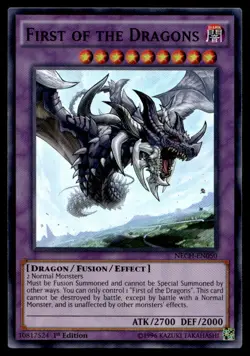 Yu-Gi-Oh TCG The New Challengers #NECH-EN050 First of the Dragons SR,1st Ed. - Image 1