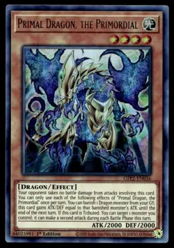 Yu-Gi-Oh TCG Ghosts From the Past #GFP2-EN036 Primal Dragon,Primordial UR,1st Ed - Image 1