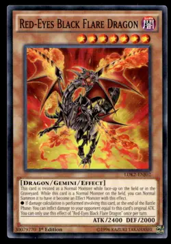 Yu-Gi-Oh TCG #LDK2-ENJ02 Red-Eyes Black Flare Dragon 1st Edition Common NM - Image 1
