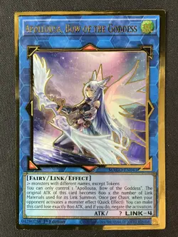 Yu-Gi-Oh #MAGO-EN041 Apollousa, Bow of the Goddess 1st Ed Premium Gold Rare NM - Image 1