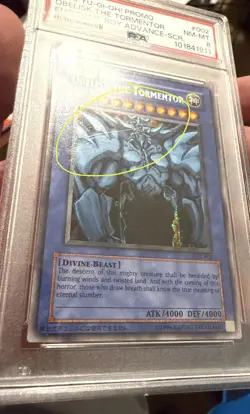 2003 Yu-Gi-Oh! Obelisk The Tormentor Secret Rare Game Boy Advance PSA 8 NM - Image 2