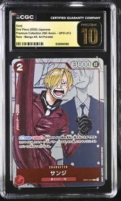 2022 ONE PIECE JPN PREMIUM COLLECTION 25TH ANNIVERSARY SANJI CGC 10 PRISTINE - Image 1