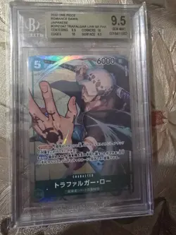 Bandai One Piece Romance Dawn Trafalgar Law OP01-047 SR Parallel Foil BGS 9.5 JP - Image 1