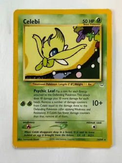 Celebi 16/64 Neo Revelation Rare Non-Holo Unlimited WOTC Pokemon Card HP - Image 1