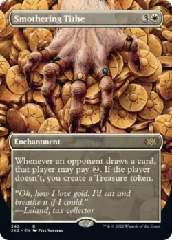 MTG English Smothering Tithe (Borderless) NM Foil Double Masters 2022 - Image 1