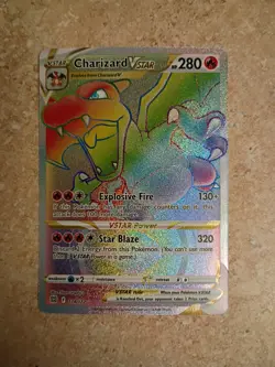Pokemon Charizard VSTAR #174/172 Rainbow Secret Rare card, Brilliant Stars Set - Image 1