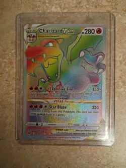 Pokemon Charizard VSTAR #174/172 Rainbow Secret Rare card, Brilliant Stars Set - Image 3