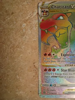 Pokemon Charizard VSTAR #174/172 Rainbow Secret Rare card, Brilliant Stars Set - Image 4