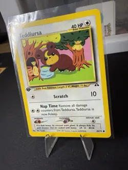 Teddiursa 1st Edition 65/75 Neo Discovery Pokemon Card NM Vintage WOTC - Image 3